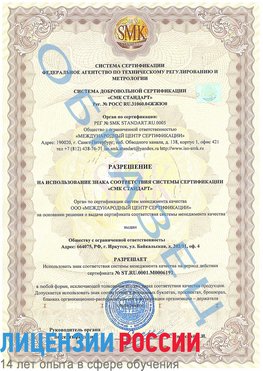 Образец разрешение Яковлевка Сертификат ISO 50001